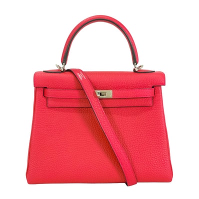 HERMES エルメス ショルダーバッグ ケリー25 内縫い フランボワーズ トゴ シルバー金具 Z刻印 新品未使用