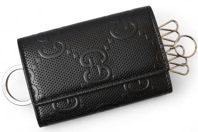 GUCCI GG Embossed Key Case "Black"