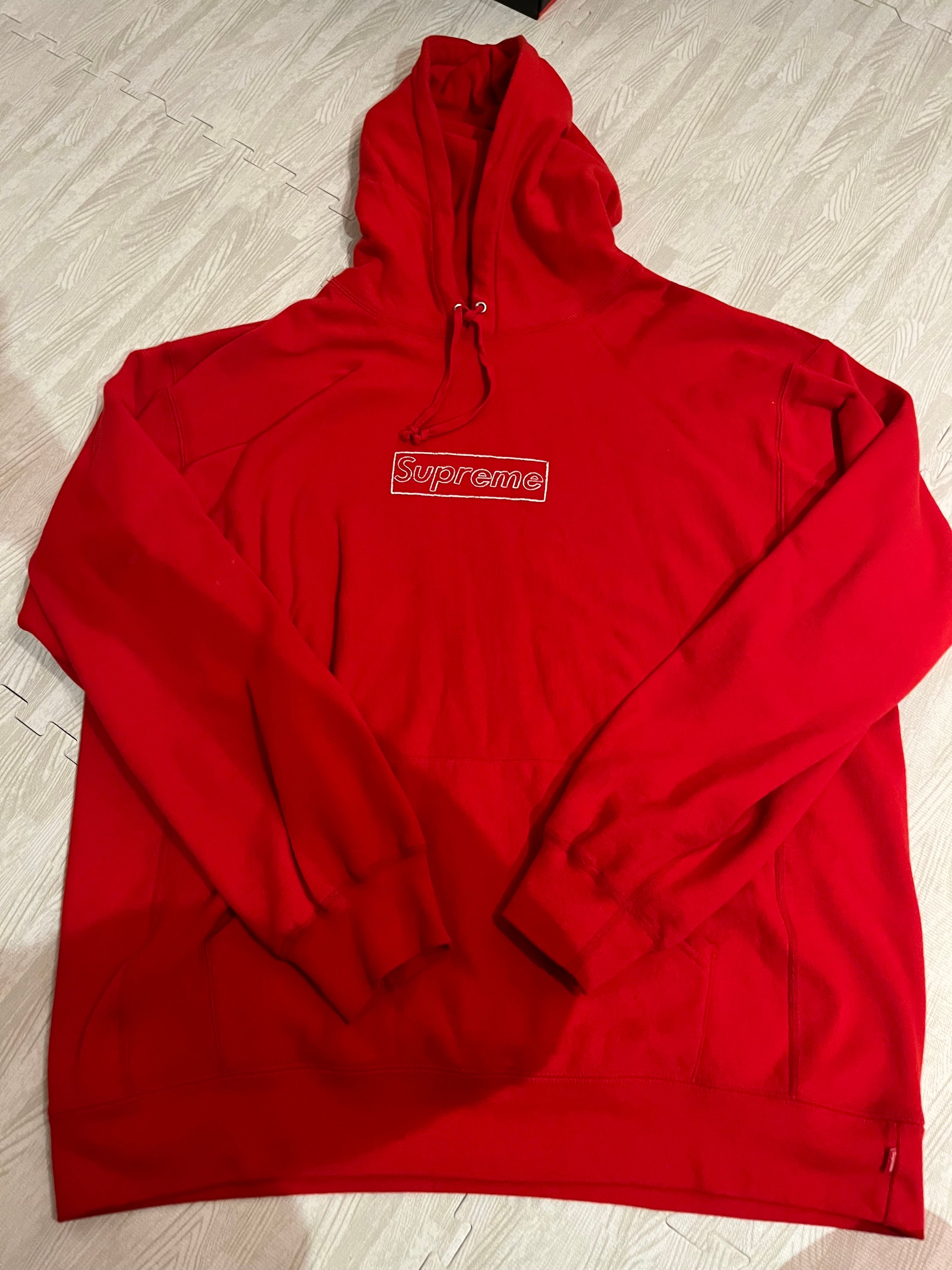 Supreme KAWS Chalk Logo Hooded Sweatshirt "Red"(2021)