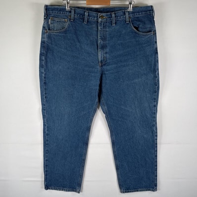 古着 カーハート Carhartt デニムパンツ テーパード 5ポケット ワーク ジーンズ ジーパン 色落ち w44 L30 ブルー メンズ