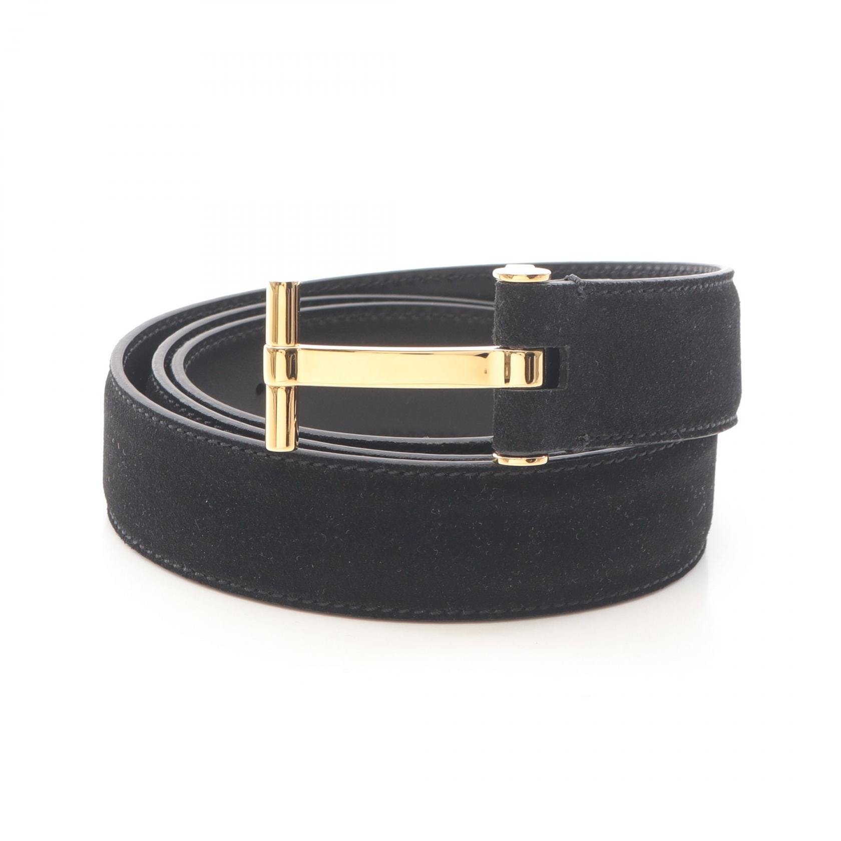 トムフォード TOM FORD Tロゴ ベルト 衣料品 スウェード レザー メンズ ブラック系 TB131LCL484G1N00190 【中古】