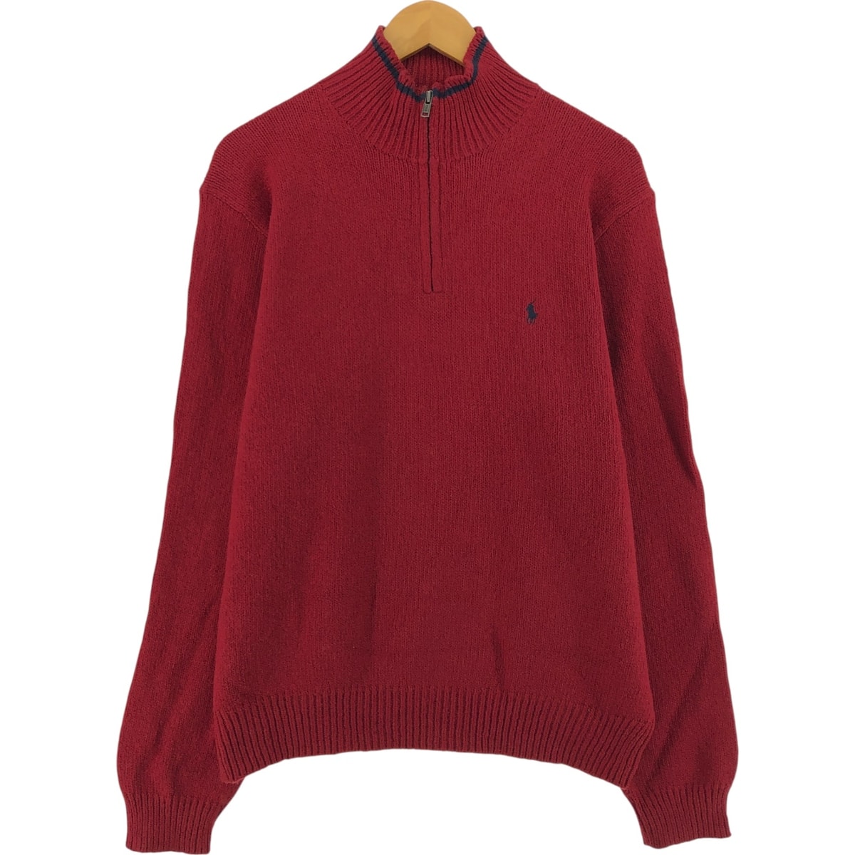古着 ラルフローレン Ralph Lauren POLO by Ralph Lauren コットンニットハーフジップセーター メンズXL相当/eaa380215