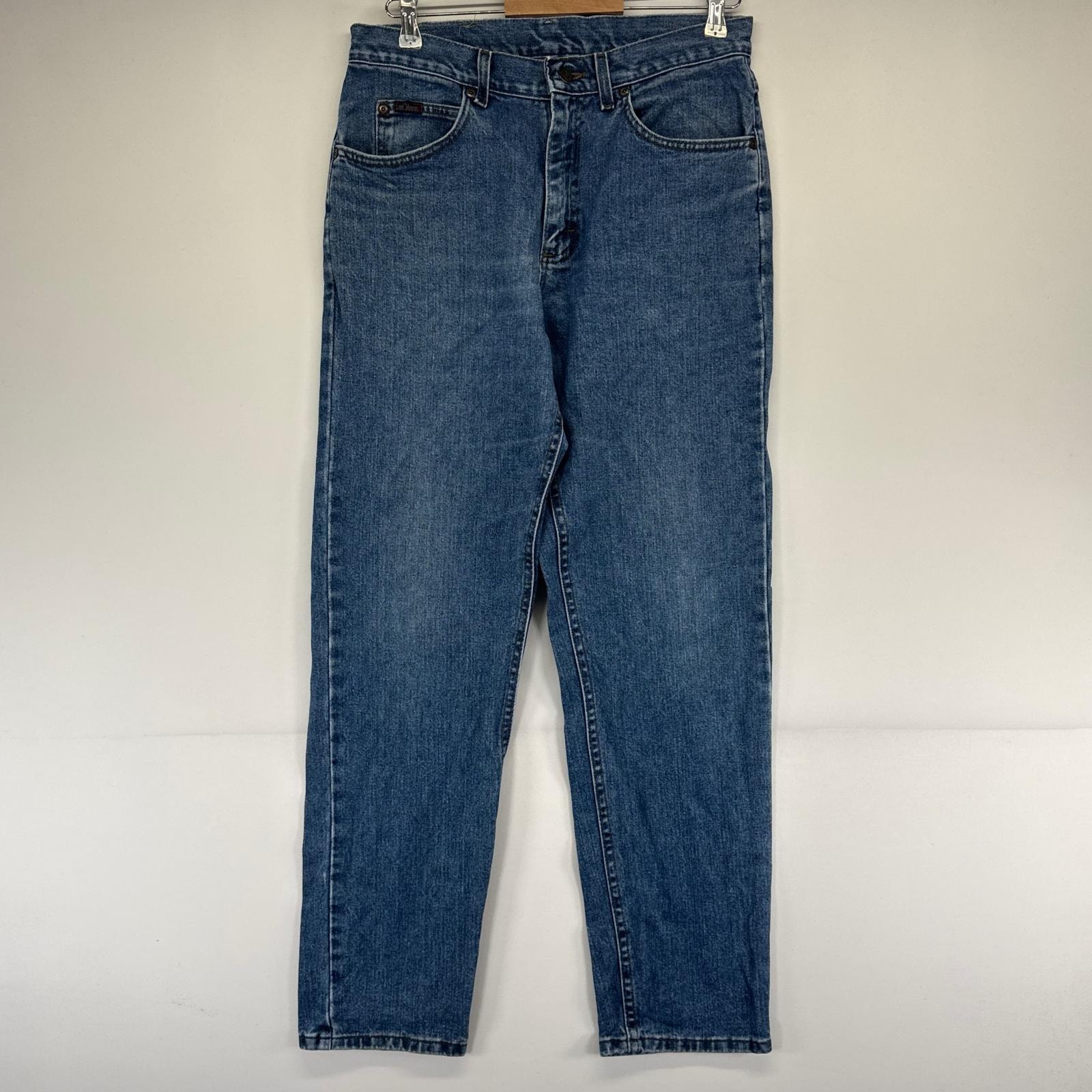 古着 リー Lee USA製 デニム パンツ デニム ジーパン ジッパーフライ 5ポケット ストレートデニム 33×32  ブルー系 メンズ