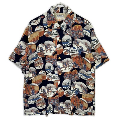 サンサーフ SS37918 カラー128 葛飾北斎 忠臣蔵討入 アロハシャツ XL