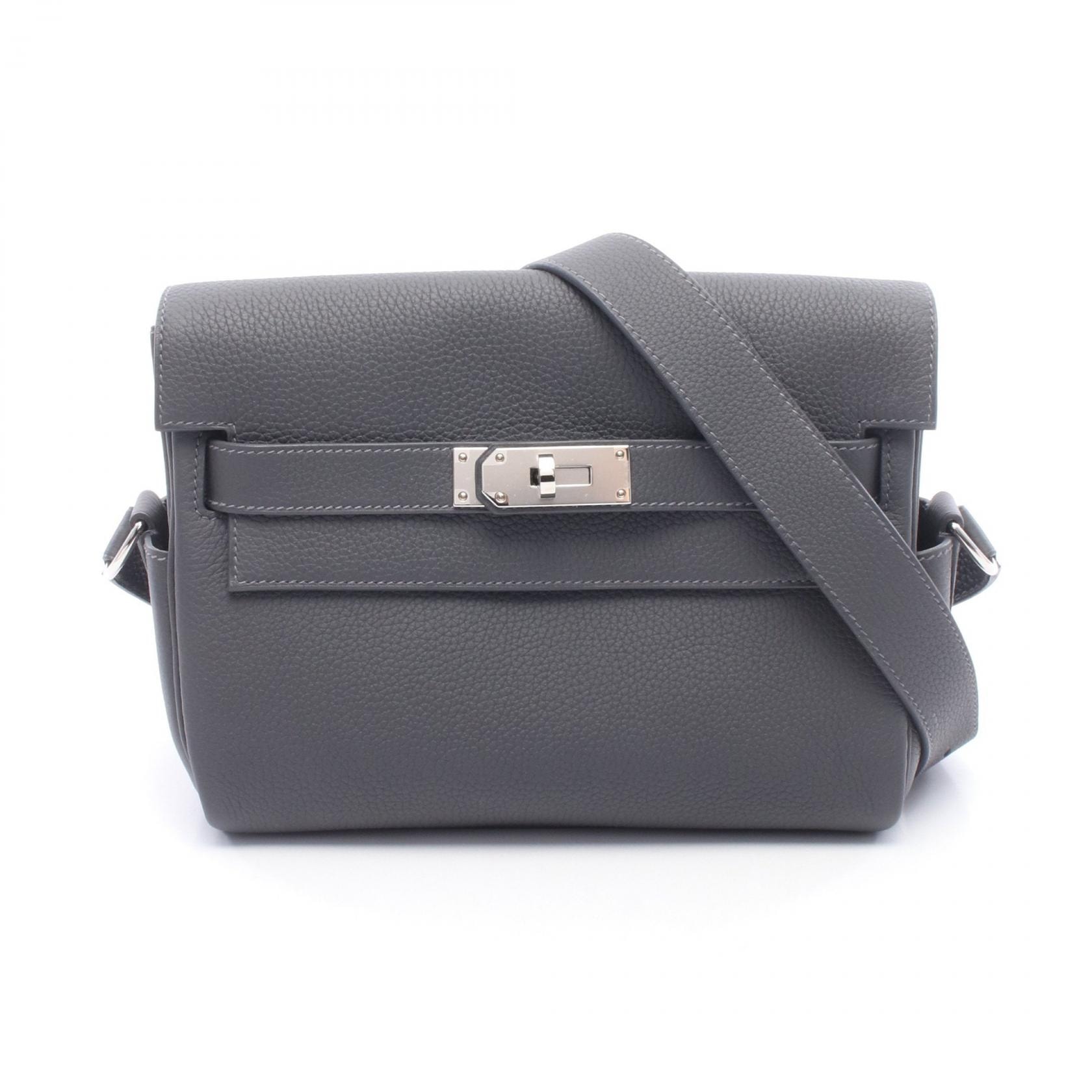 エルメス HERMES ケリーメッセンジャーPM ショルダーバッグ バッグ レザー トゴ トゴ アルドワーズ レディース グレー系 【中古】