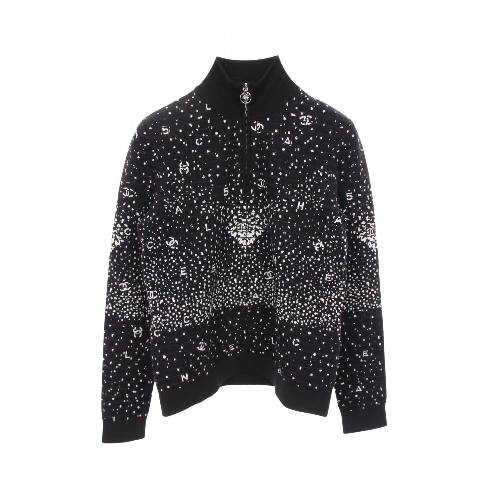 シャネル CHANEL ココマーク ロゴ ニット 衣料品 トップス ウール レディース ブラック系 / ネイビー系 / ホワイト系 P65146K60951 【中古】