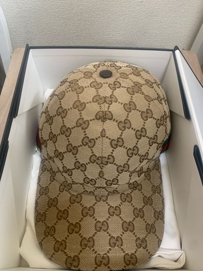GUCCI Original GG Canvas Baseball Hat With Web "Beige/Ebony"