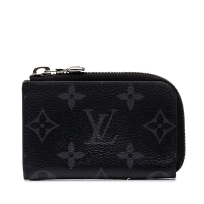 ルイ ヴィトン モノグラム エクリプス ポルトモネ ジュール コインケース 小銭入れ M63536 ブラック PVC レザー メンズ LOUIS VUITTON 中古