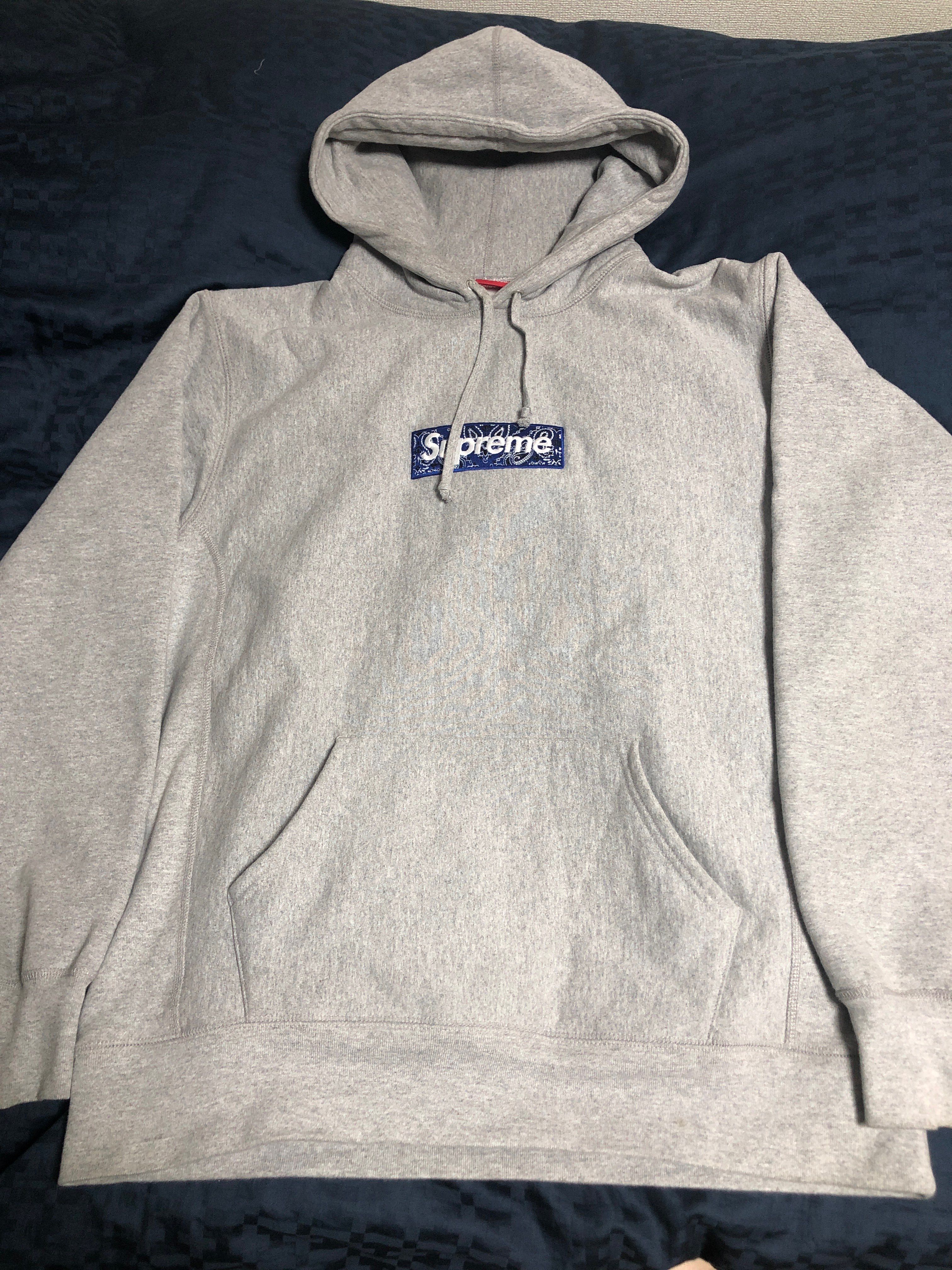 Supreme Bandana Box Logo Hooded Sweatshirt "Grey"