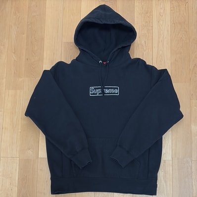 Supreme KAWS Chalk Logo Hooded Sweatshirt "Black"(2021)