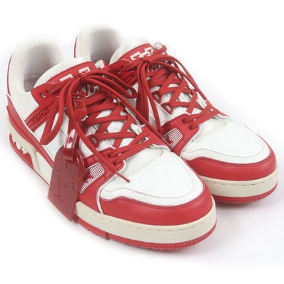 美品 ルイヴィトン
ローカットスニーカー LV トレイナーライン ホワイト レッド メンズ 7 1A8PJW