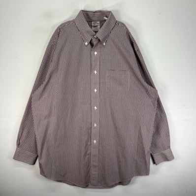 古着 ブルックスブラザーズ Brooks Brothers 長袖シャツ ボタンダウン L レッド系 チェック メンズ