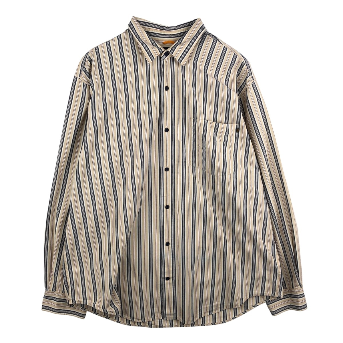 古着 ~00年代 ティンバーランド Timberland マルチストライプ 長袖 ストライプシャツ メンズXXL相当/eaa459505