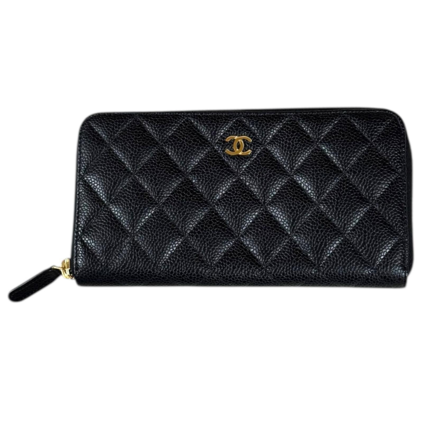 シャネル マトラッセ 長財布 キャビアスキン A50097 レディース CHANEL  中古