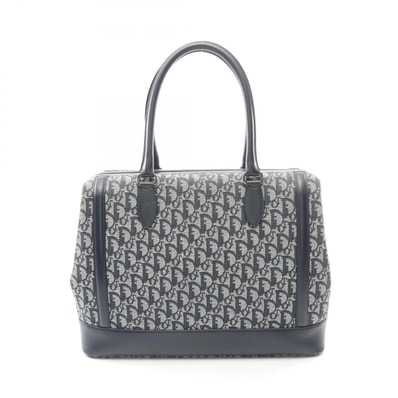 ディオール Dior トロッター ドクターズバッグ ハンドバッグ バッグ キャンバス レザー レディース ネイビー系 【中古】