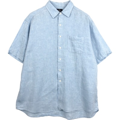 古着 ブルックスブラザーズ Brooks Brothers 346 半袖 リネンシャツ メンズXL相当/eaa668149