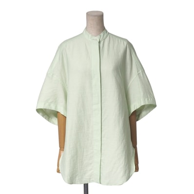 ■美品■Stella McCartney ステラマッカートニー ブラウス サイズ34 ノーカラー 半袖 シャツ ドロップショルダー ブランド古着【中古】20250625/RA5265