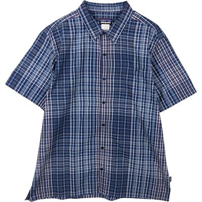古着 パタゴニア Patagonia 53004SP15 パッカーウェアシャツ チェック柄 シアサッカー 半袖 ポリシャツ ボックスシャツ メンズXXL相当/eaa641483