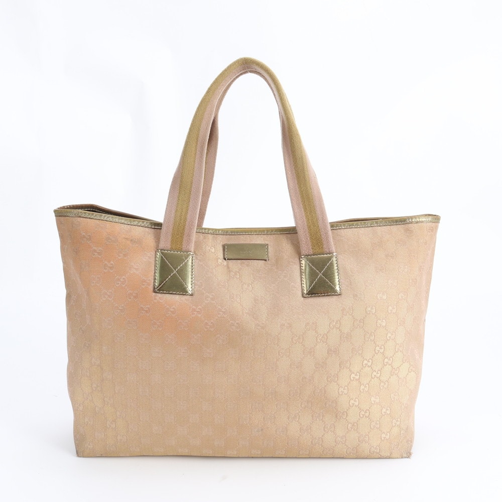 グッチ GGキャンバス 267474 トート バッグ レザー×キャンバス