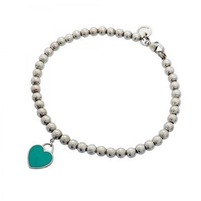 【6jfb0795】ティファニー ブレスレット リターントゥ/ボールチェーン シルバー925 ブルー【中古】レディース