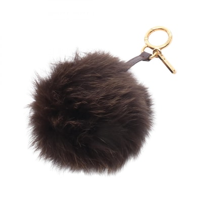 フェンディ FENDI ポンポンチャーム チャーム アクセサリー ファー レディース ブラウン系 7AR259 【中古】