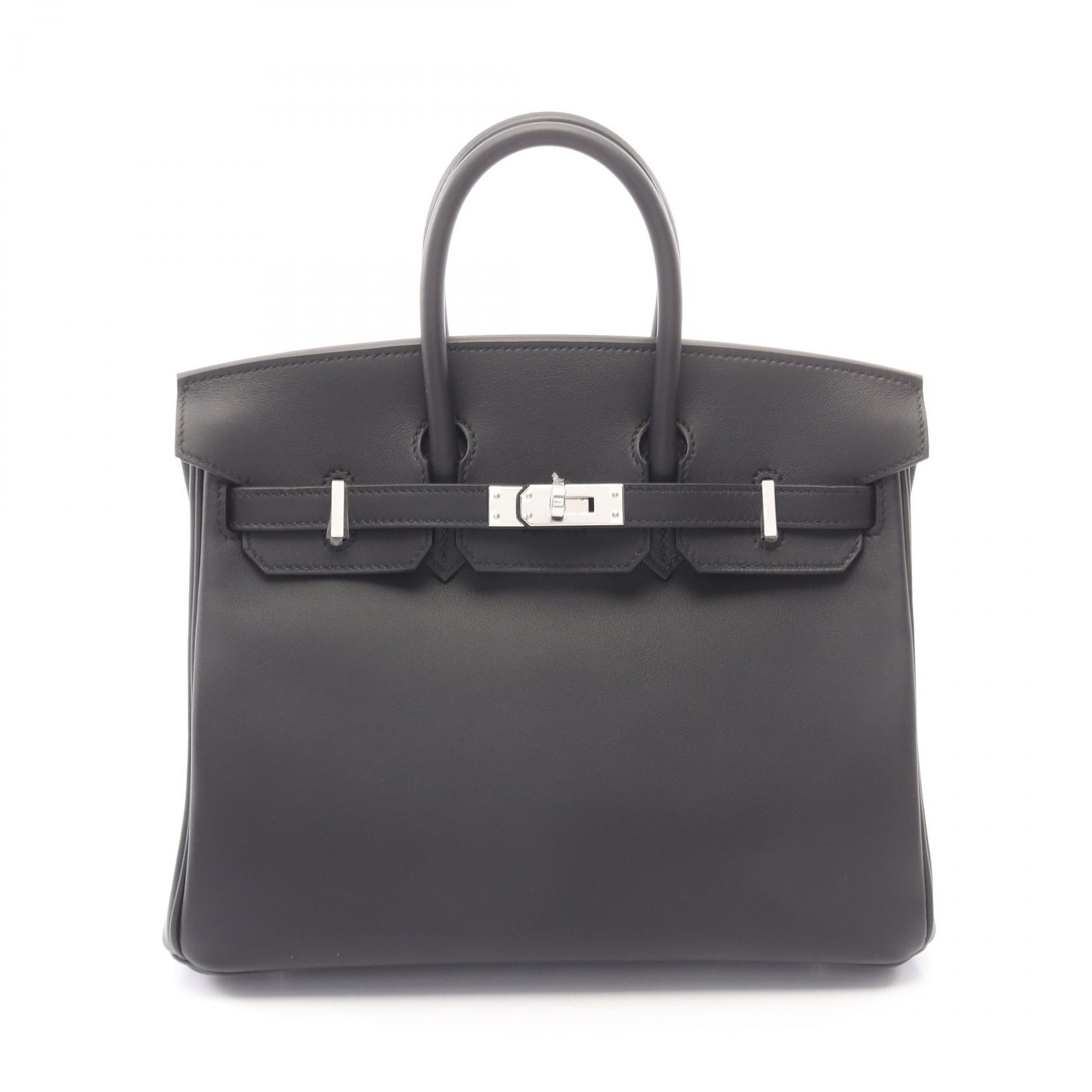 エルメス HERMES バーキン25 ハンドバッグ バッグ レザー カーフ(牛革) ヴォースイフト ヴォースイフト レディース ブラック系 【中古】