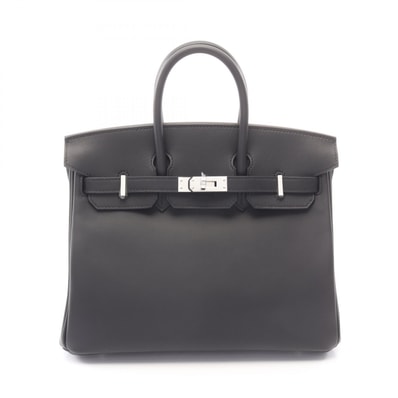 エルメス HERMES バーキン25 ハンドバッグ バッグ レザー カーフ(牛革) ヴォースイフト ヴォースイフト レディース ブラック系 【中古】