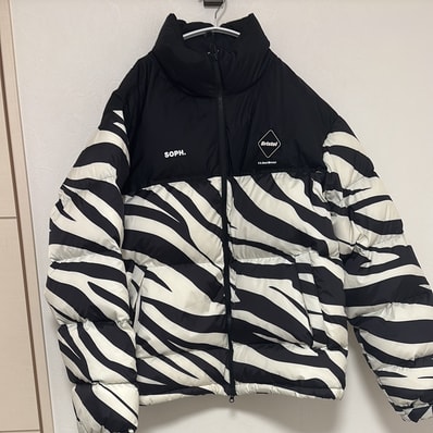 F.C.Real Bristol Stand Collar Down Jacket "White Zebra"