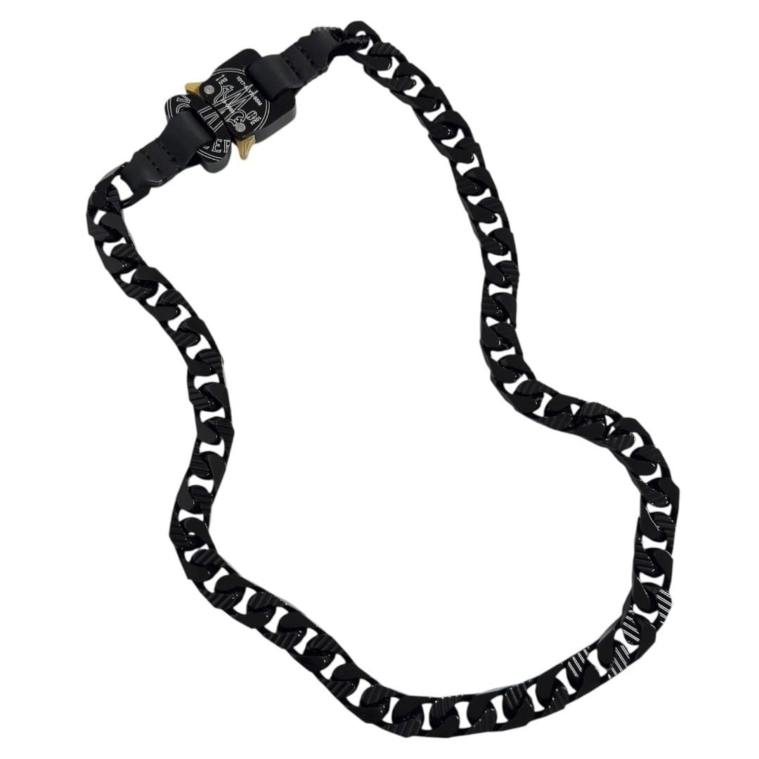 モンクレール アリクス メンズ バックル チェーン ネックレス 黒 60cm