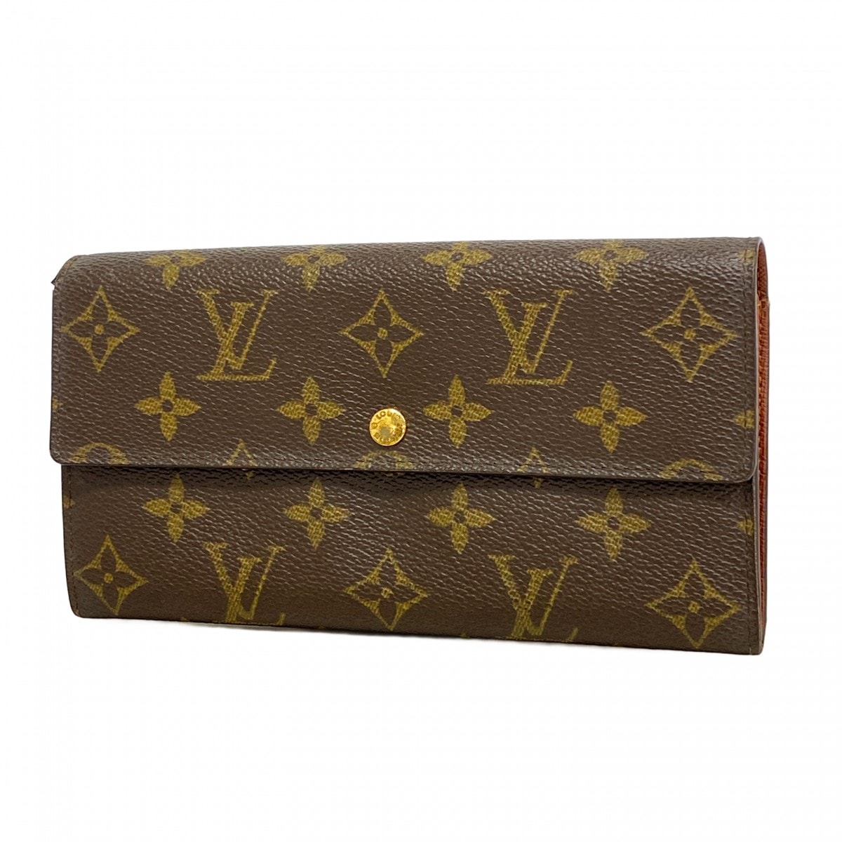【6dd4876】ルイヴィトン 長財布 モノグラム ポシェットポルトモネクレディ M61725 ブラウン【中古】レディース