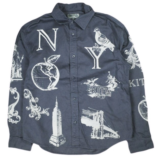 KITH NYC キスニューヨークシティ 25AW NY Symbols Graphic Apollo Shirt ニューヨークシンボルグラフィック アポロシャツ 25050060002230 XS Nocturnal 長袖 トップス s18680