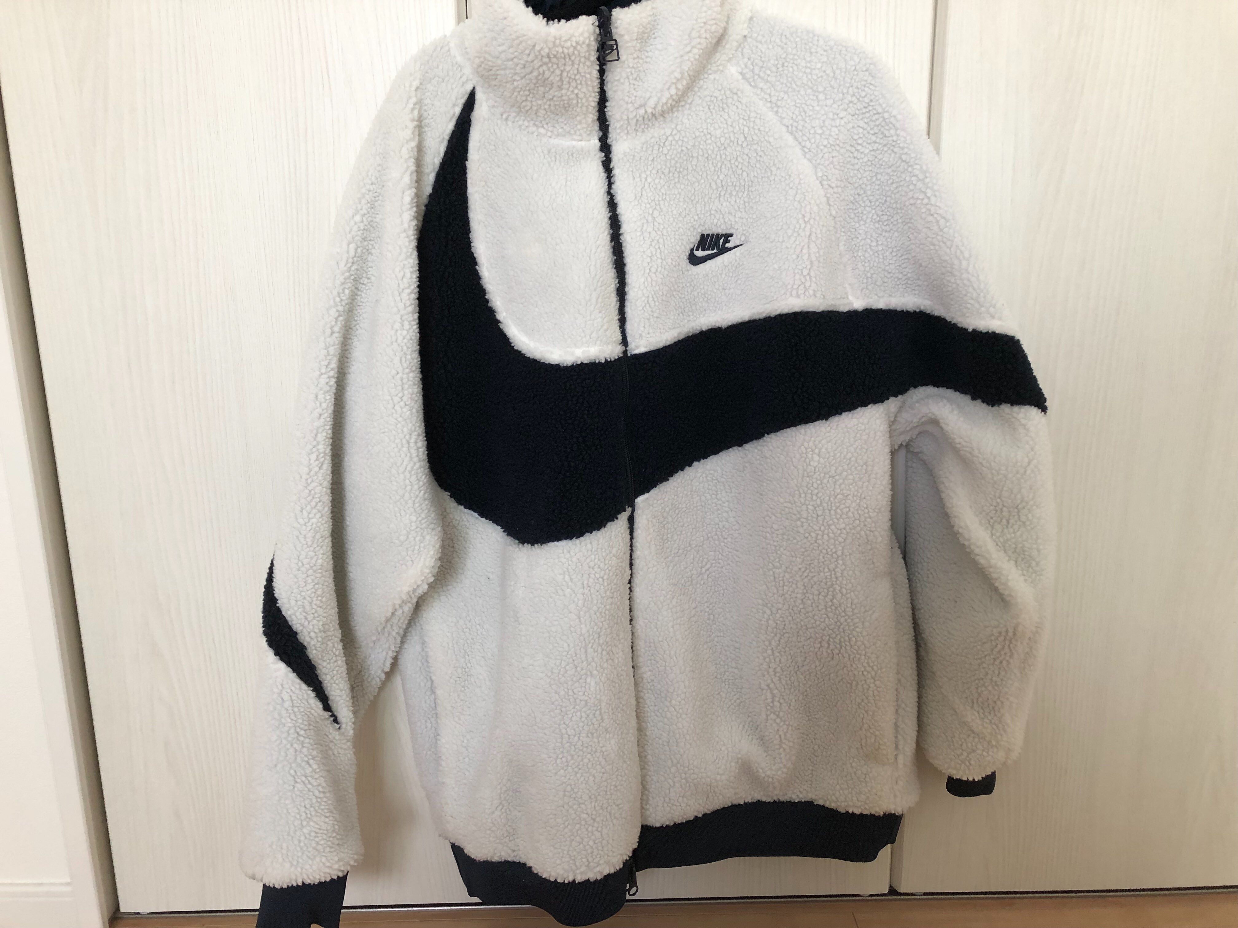 Nike Big Swoosh Reversible Boa Jacket "Sail/Dark Obsidian"