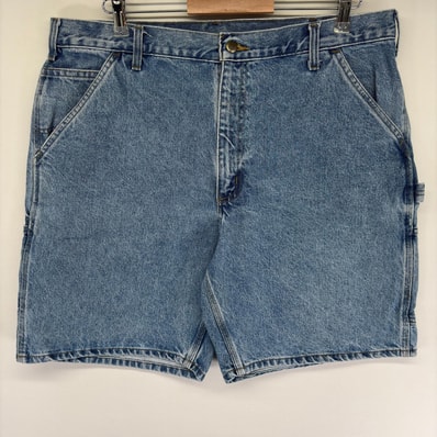 古着 カーハート Carhartt デニム パンツ ハーフ ペインター 半ズボン ワーク ショートパンツ ジッパーフライ w38 ブルー系 メンズ