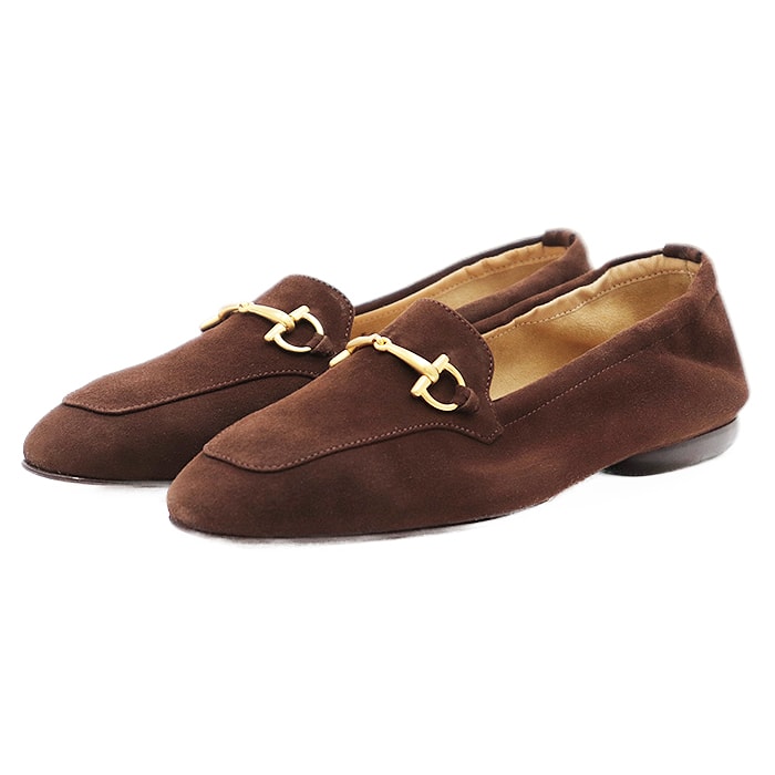 新品同様 グッチ パンプス スエード ビットローファー ホースビット ローファー レディース ブラウン 36 GUCCI