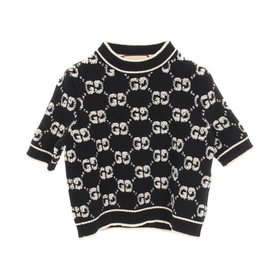 グッチ GUCCI GGブークレウールジャカード ニット 衣料品 トップス ウール レディース ブラック系 / ピンク系 770059 【中古】