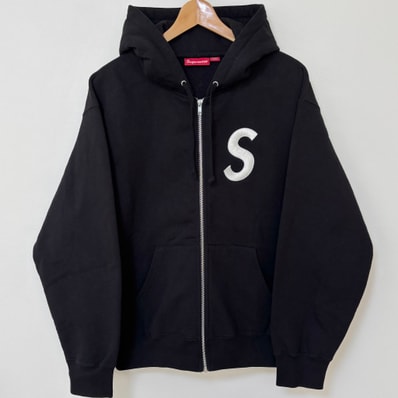 Supreme S Logo Zip Up Hooded Sweatshirt "Black" (FW24)