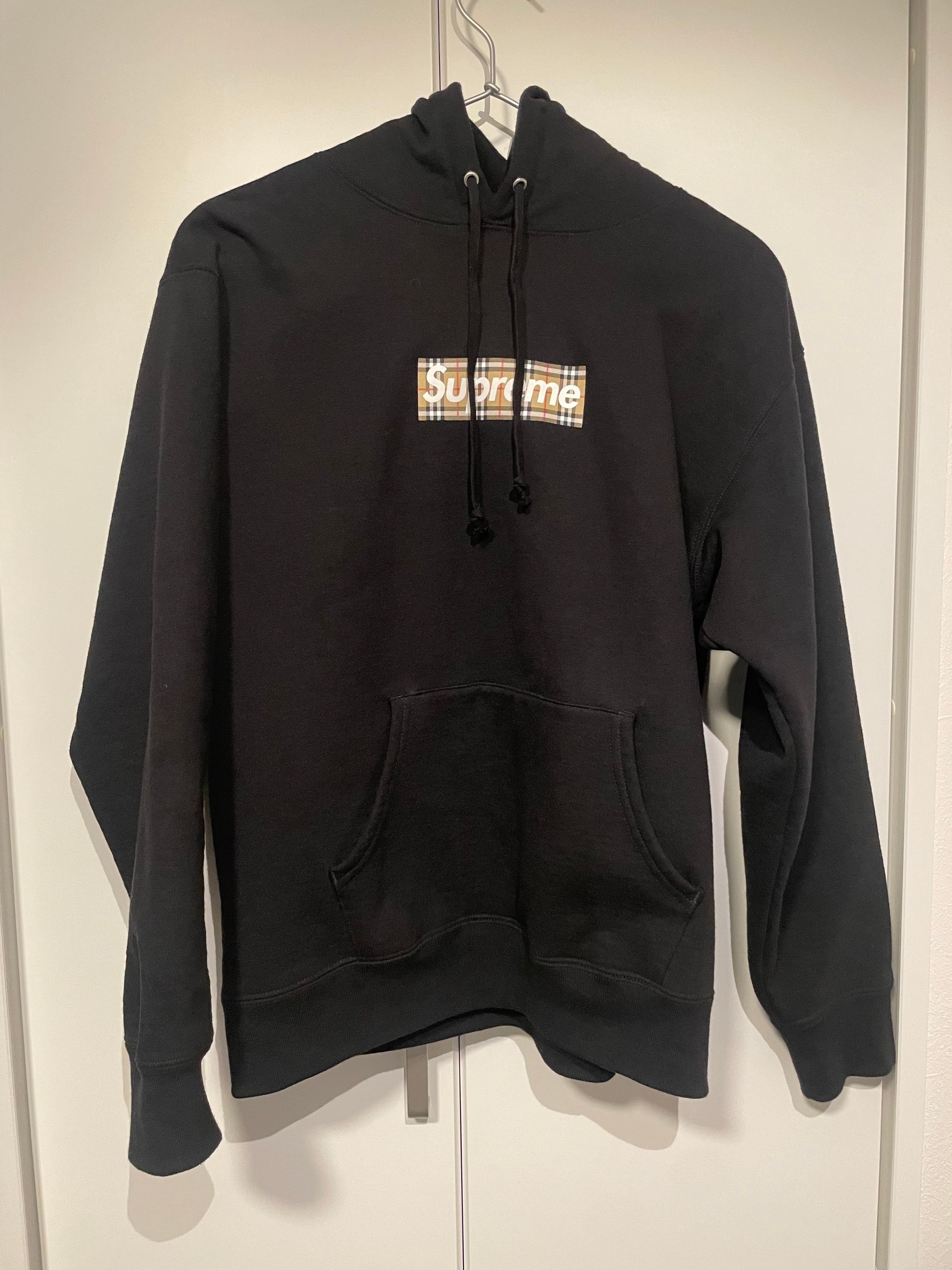 Supreme / Burberry Box Logo Hooded Sweatshirt "Black"