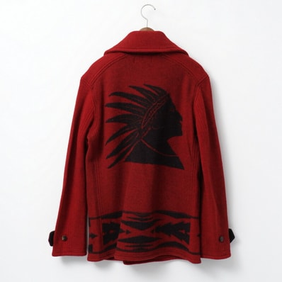 ■美品■POLO RALPH LAUREN ポロ・ラルフローレン ピーコート サイズS(170/92A) Pコート インディアンヘッド ネイティブ ウール ニット ジャケット アウター ダブル ブランド古着【中古】20221108/GM0399