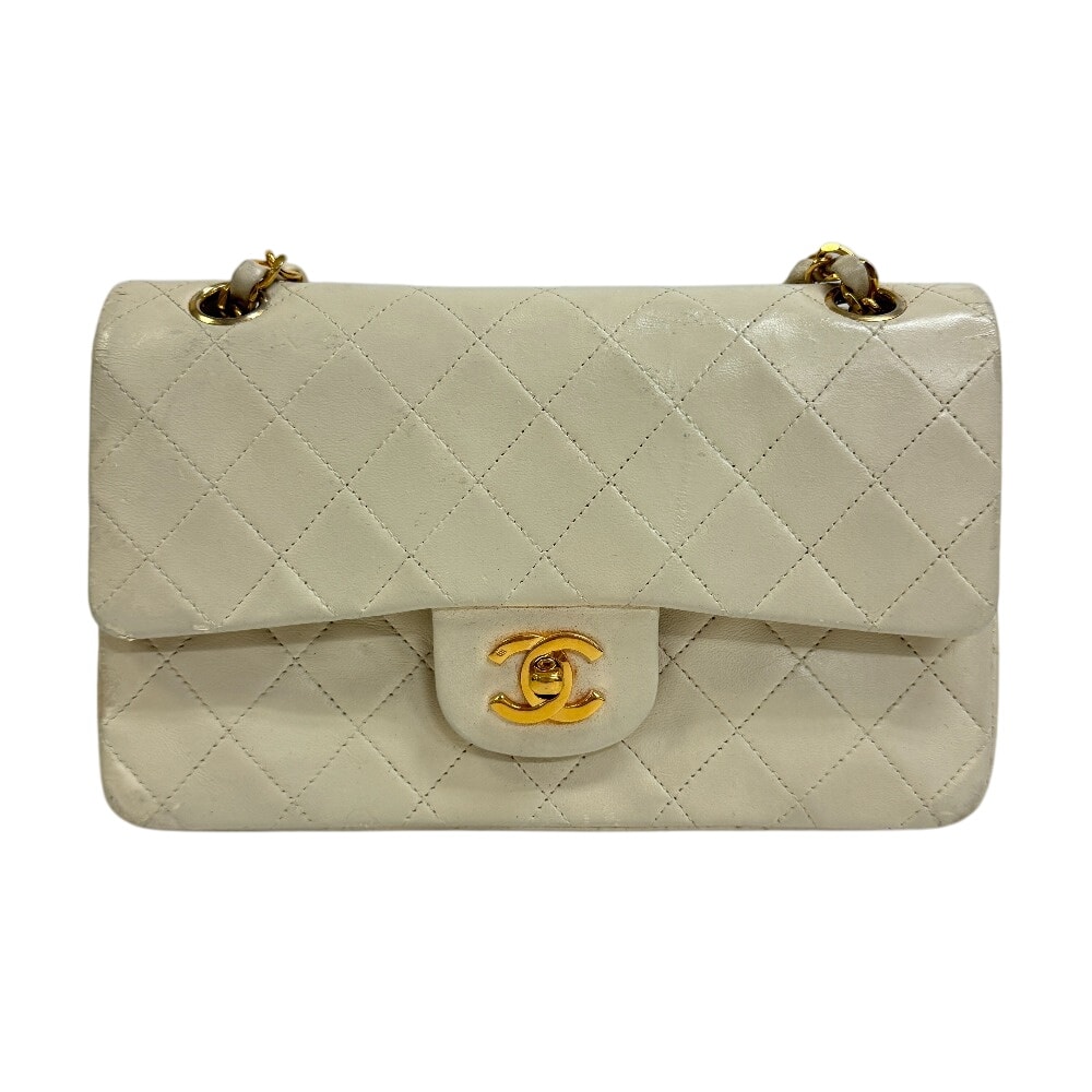 シャネル CHANEL ショルダーバッグ ココマーク マトラッセ23 ダブルチェーン ダブルフラップ ホワイト