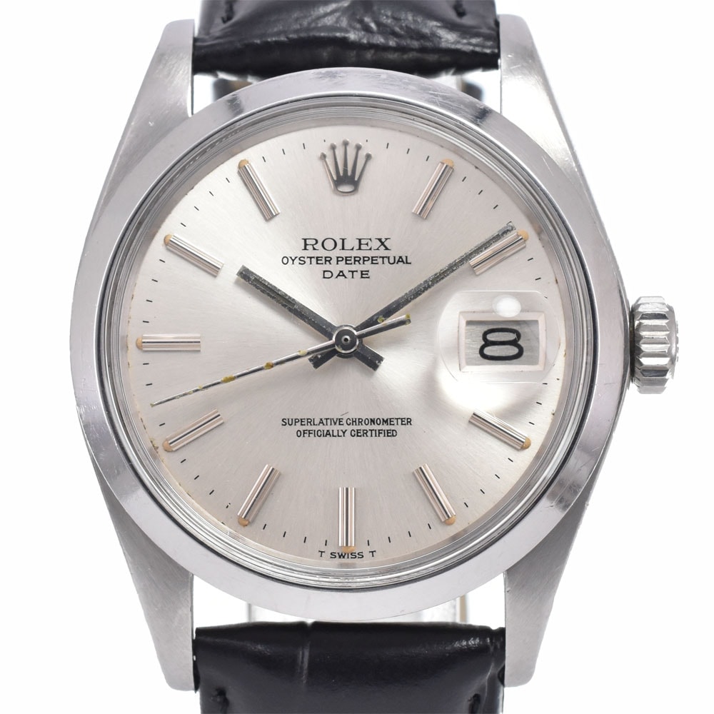 ロレックス ROLEX 1500 ヴィンテージ オイスターパーペチュアル デイト Cal.1570 シルバー 自動巻き メンズ 良品 腕時計 E#149355