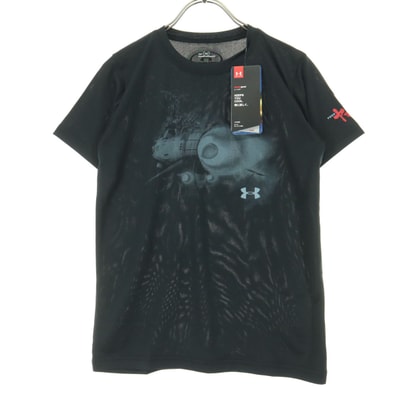 未使用 UNDER ARMOUR アンダーアーマー 宇宙戦艦ヤマト コラボ ワンポイントロゴ 半袖 Tシャツ YLG ブラック 外袋付属