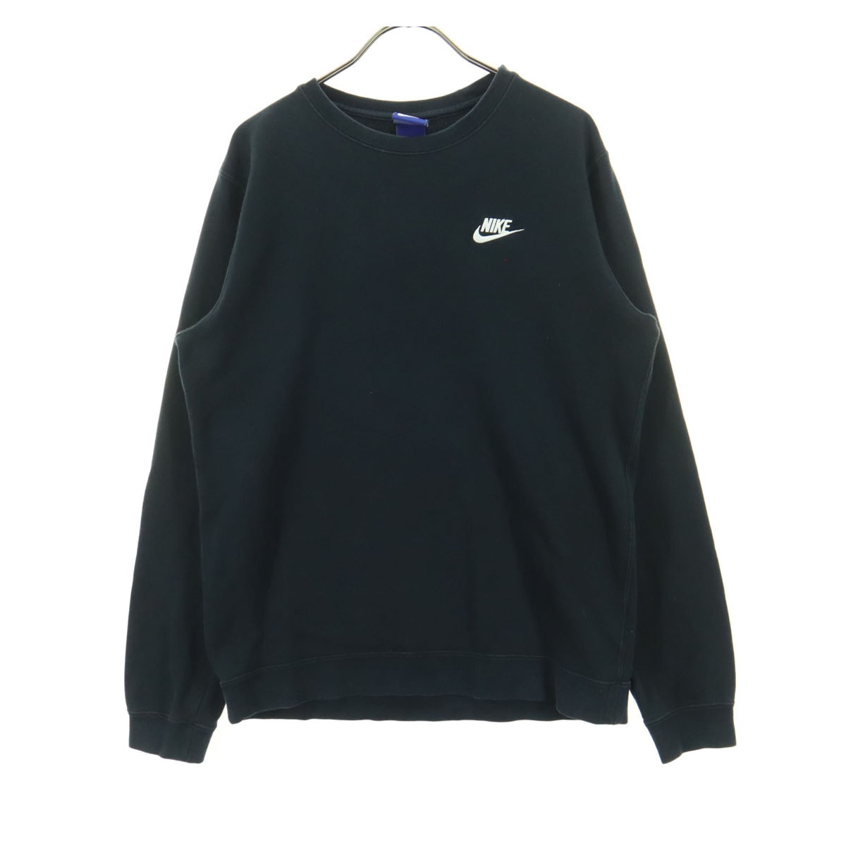 NIKE ナイキ ワンポイントロゴ 長袖 クルーネック スウェット M ブラック