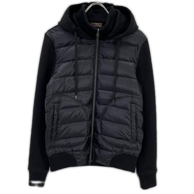 ヘルノ JP003UR リゾート ネイビー ウォーターレペレントナイロンライトダウンハイブリッド フーディーブルゾン 46