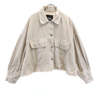 ZARA ザラ クロップド コーデュロイジャケット S ベージュ