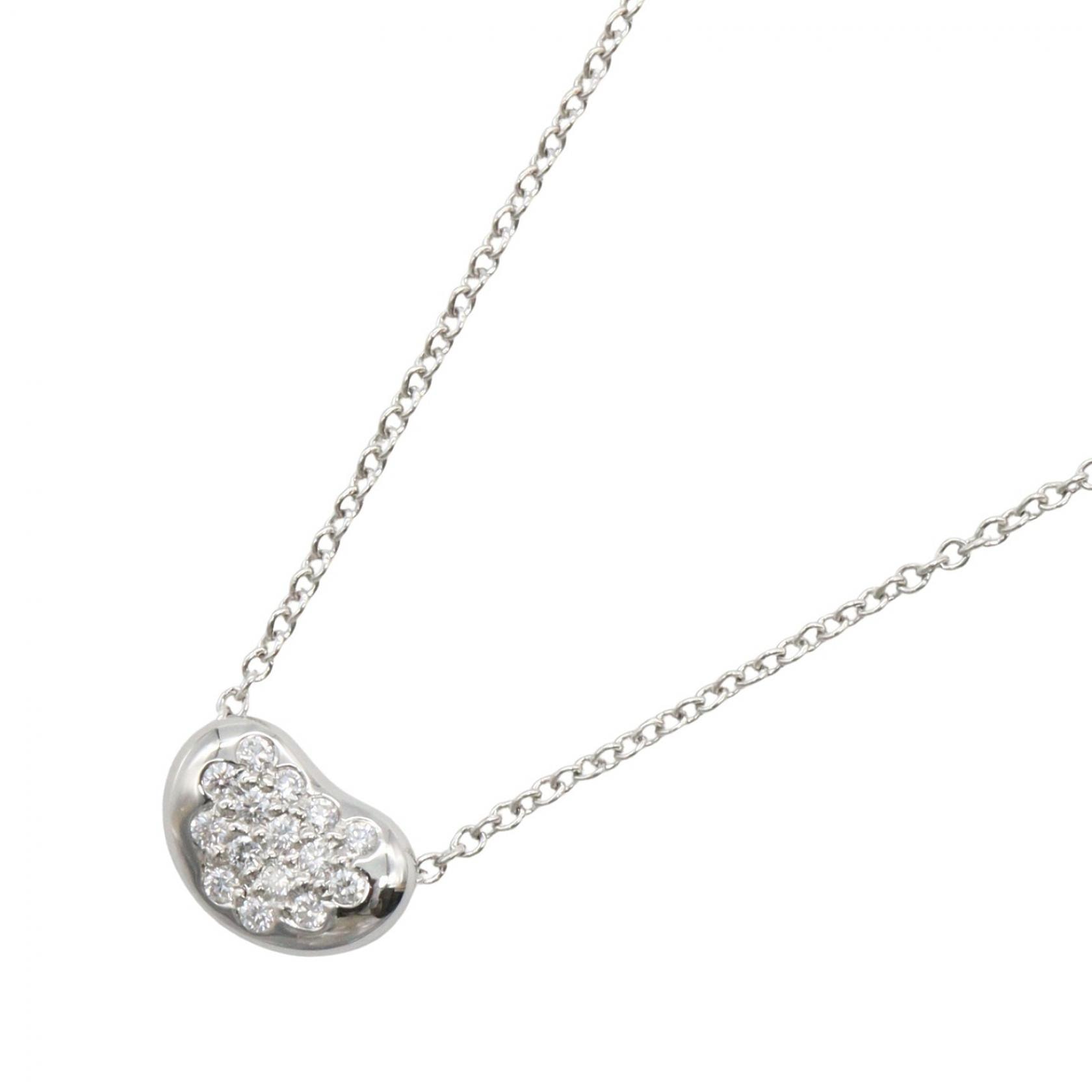ティファニー TIFFANY&CO ビーン ダイヤ ネックレス ネックレス ジュエリー Pt950プラチナ ダイヤモンド レディース シルバー系 / クリア系 【中古】