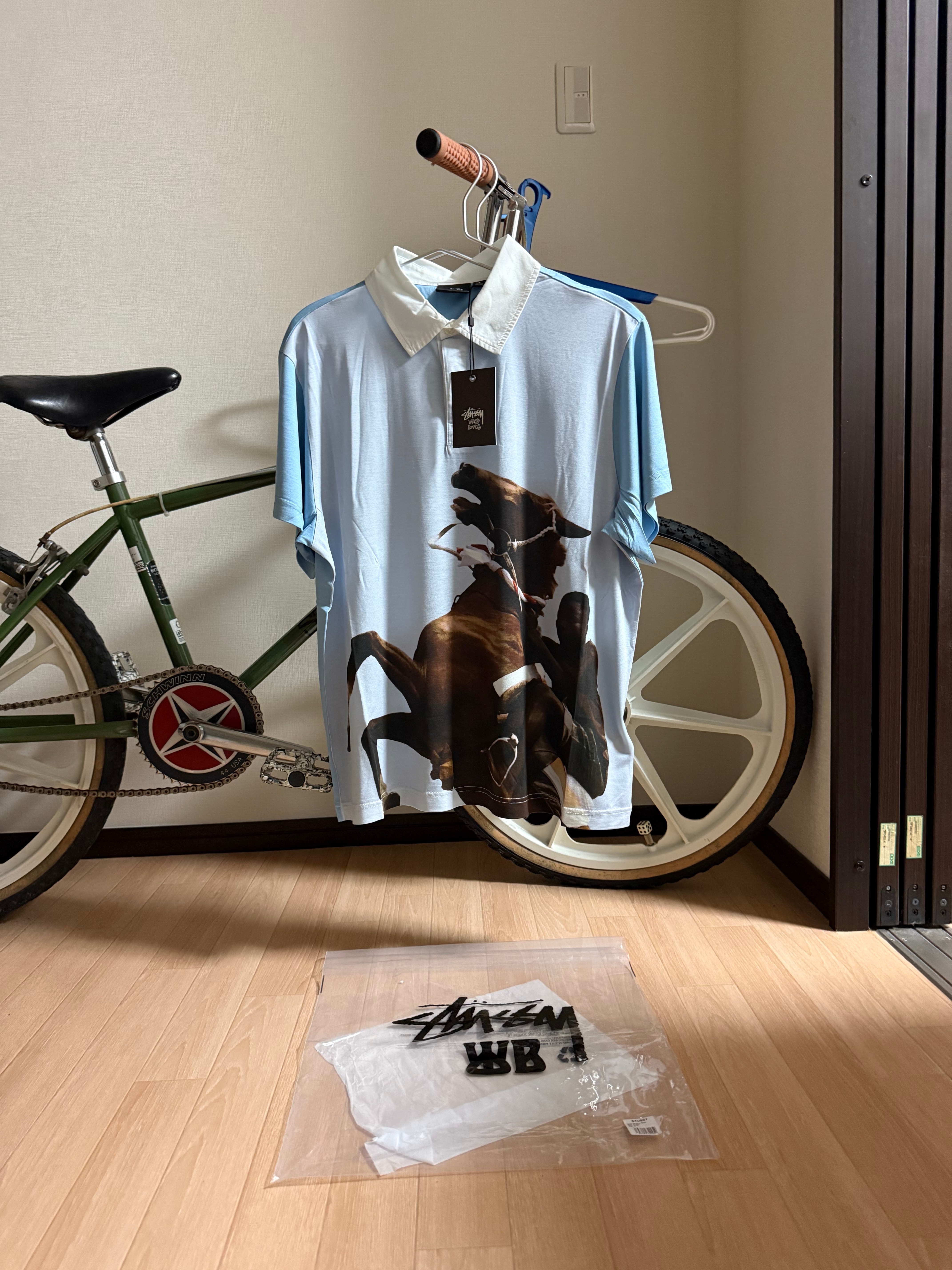 Stussy x Wales Bonner Silk Polo "Blue"