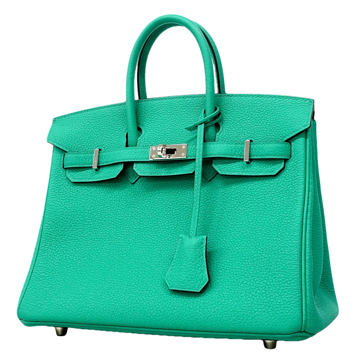 ★SALE【6he5367-g】エルメス ハンドバッグ バーキン25 トゴ ヴェールヴェローヌ シルバー金具 G刻印【中古】レディース