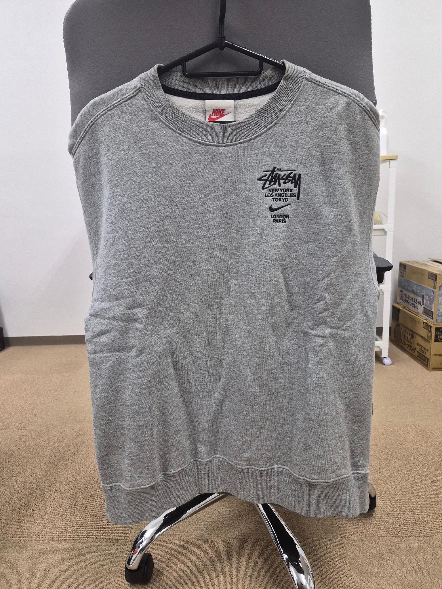 Nike x Stussy International Crewneck Sweatshirt (Asia Size) "Grey" DC4199-050