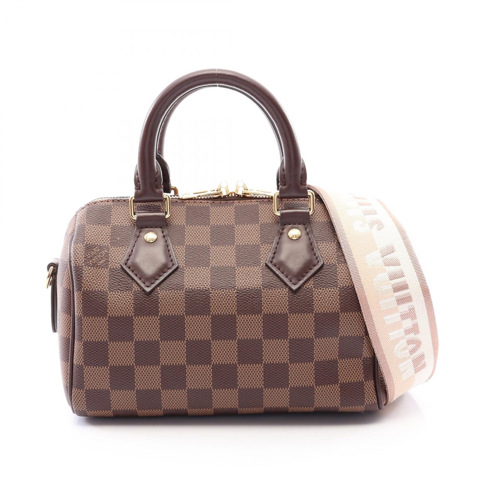 ルイ・ヴィトン LOUIS VUITTON スピーディ バンドリエール20 2WAY ハンドバッグ バッグ PVCコーティングキャンバス レザー ダミエ エベヌ レディース ブラウン系 N40489 【中古】