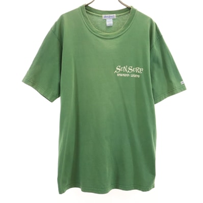 SUN SURF サンサーフ バックプリント タイガー 半袖 Tシャツ L グリーン系